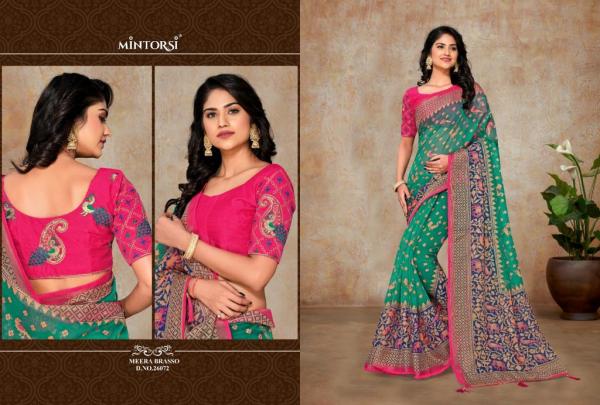 Mintorsi Meera Brasso Fancy Organza Saree Collection